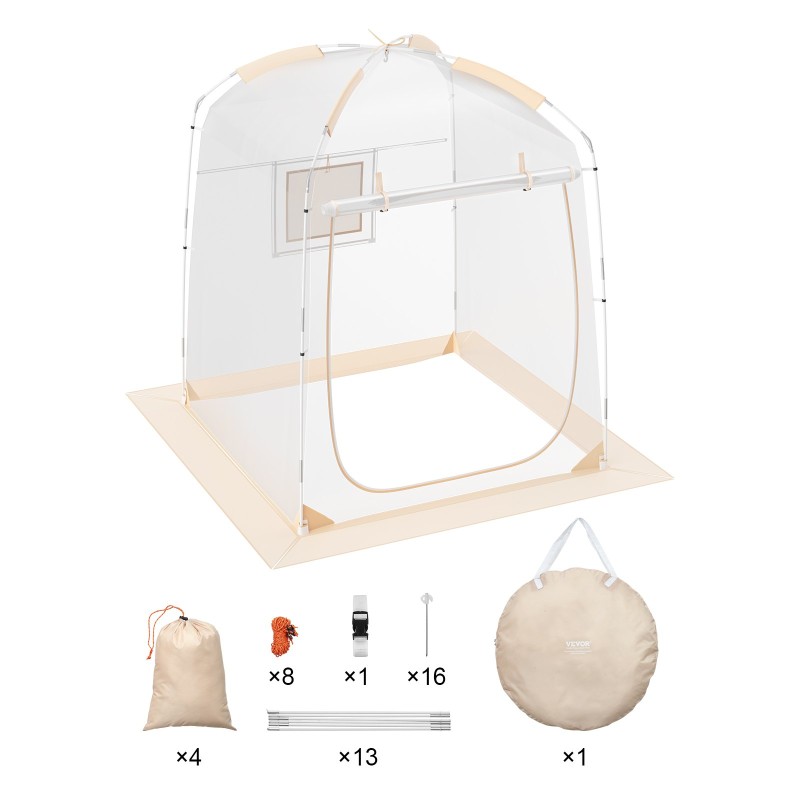 Ulkoteltta läpinäkyvä PVC-muovi yhden hengen 1,27x1,27x1,6 m urheilutapahtumiin
