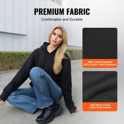 Lämmitettävä huppari XXXL musta 50% puuvillaa 50% polyesteriä fleecevuori 5 lämmitysaluetta