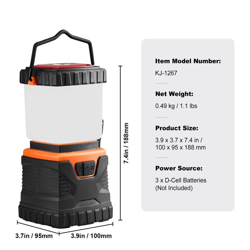 LED-leirivalaisin 360 asteen valaistus 64 LED 1000 lm 4 valaistustilaa paristokäyttö