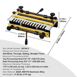 Ponsijigi paksunnettu alumiiniseosrunko 30,5 cm työstöleveys 3 mallinetta 4 terää