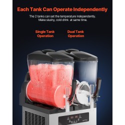 Kaksisäiliöinen jääjuomakone kaksi 12 litran säiliötä ruostumaton teräsrunko ammattikäyttöön