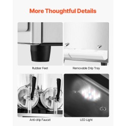 Kaksisäiliöinen jääjuomakone kaksi 12 litran säiliötä ruostumaton teräsrunko ammattikäyttöön