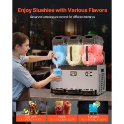 Slush-kone ruostumatonta terästä kolme kahdentoista litran säiliötä kahviloihin ja baareihin