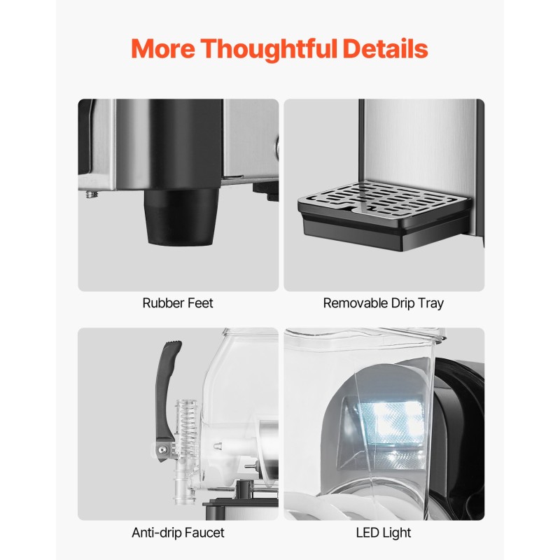 Jääslush-kone 4 L ruostumaton teräs PC-säiliö 15 asetusta