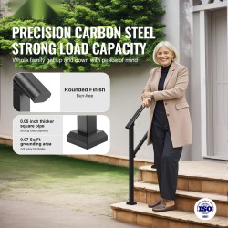 Portaiden hiiliteräksiset kaiteet kaksi kappaletta sopivat yhdelle tai kahdelle portaalle musta