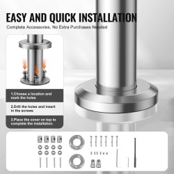 Kaide ulkoportaisiin ruostumattomasta teräksestä 800 mm kaksipilarinen kaksi poikkitankoa säädettävä kulma