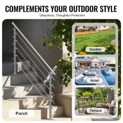 Porraskaide ruostumatonta terästä 1500 mm kaksipilarinen 5 poikkitankoa ulkokäyttöön