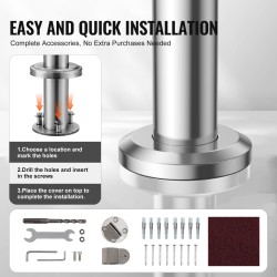 Kaide ulkoportaisiin ruostumattomasta teräksestä kahdeksankymmentä senttimetriä seinään ja lattiaan kiinnitettävä