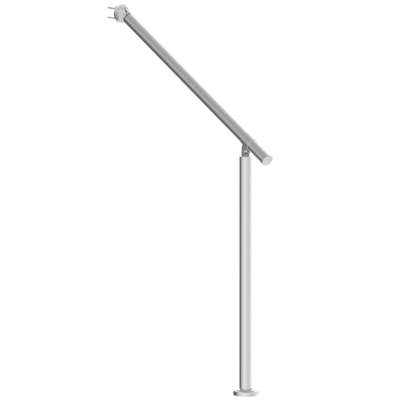 Kaide ulkoportaisiin ruostumattomasta teräksestä kahdeksankymmentä senttimetriä seinään ja lattiaan kiinnitettävä