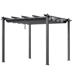 Pergola alumiinirunko vedettävä katos UV50 aurinkosuoja 2 97 x 2 97 m terassille