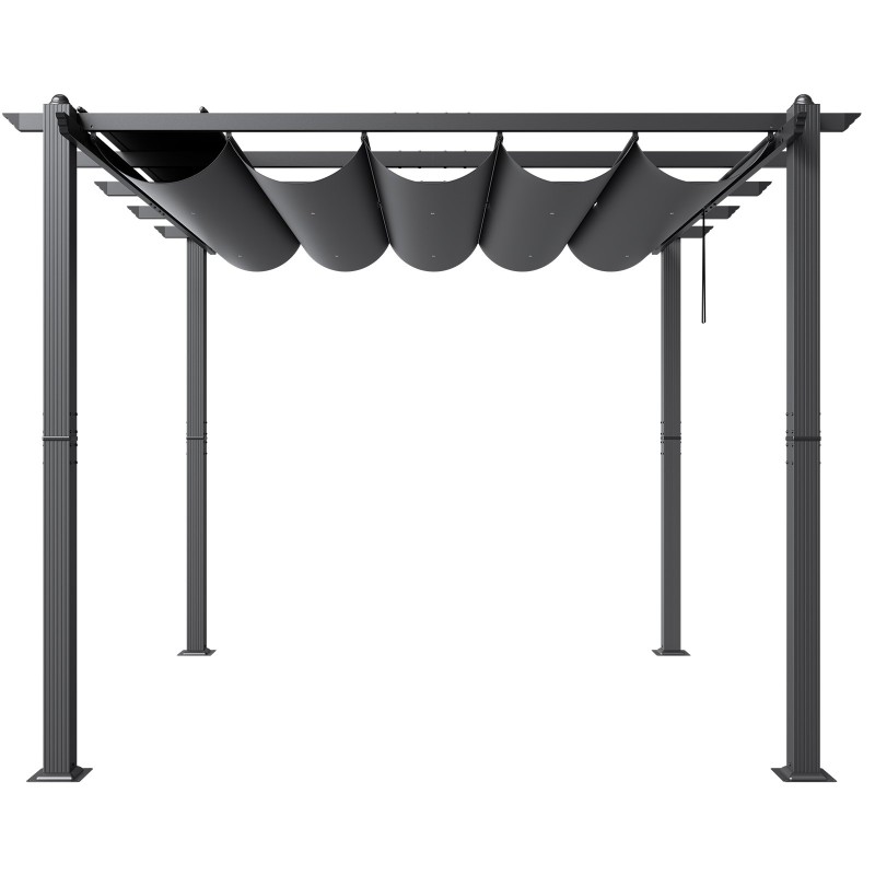 Pergola alumiinirunko vedettävä katos UV50+ aurinkosuoja 2.97 x 2.97 m terassille