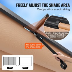 Pergola alumiinirungolla 3,6 x 4,86 m säädettävällä UV50+ katoksella