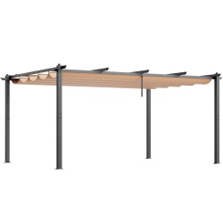 Pergola alumiinirungolla 3,6 x 4,86 m säädettävällä UV50+ katoksella