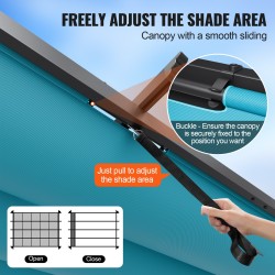 Säädettävä alumiini- ja rautarunkoinen pergola 2,96 x 3,95 m UV50-suojalla