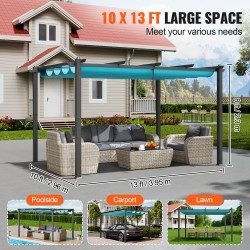 Säädettävä alumiini- ja rautarunkoinen pergola 2,96 x 3,95 m UV50-suojalla