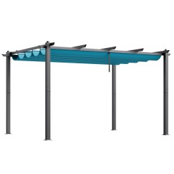 Säädettävä alumiini- ja rautarunkoinen pergola 2,96 x 3,95 m UV50-suojalla