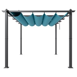 Säädettävä alumiini- ja rautarunkoinen pergola 2,96 x 3,95 m UV50-suojalla
