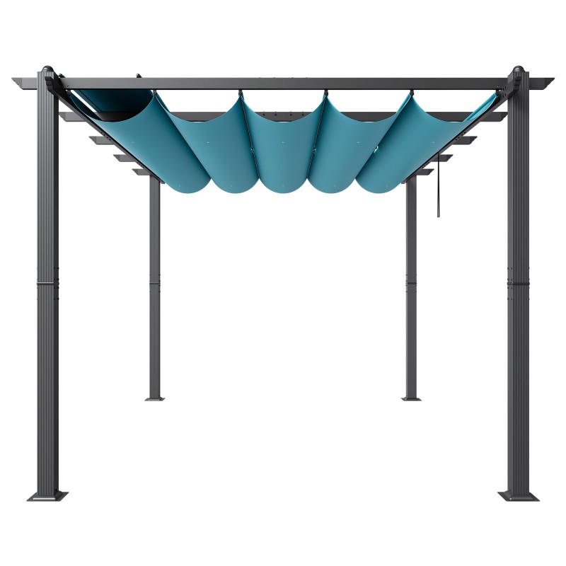 Säädettävä alumiini- ja rautarunkoinen pergola 2,96 x 3,95 m UV50-suojalla
