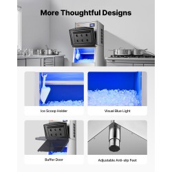 Jääpalakone ruostumatonta terästä 400 paunaa/24H 250 paunaa säiliö ammattikäyttöön