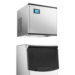 Kaupallinen jääpalakone ruostumaton teräs 136 kg vuorokaudessa tuotanto 113 kg säilytys kosketusnäytöllä