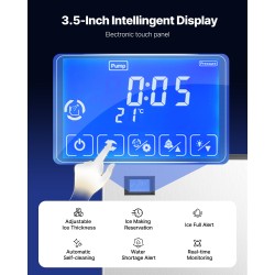 Kaupallinen jääkone ruostumatonta terästä 226 kiloa päivässä 80 kilon säiliö kosketusnäyttö itsepuhdistus