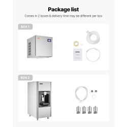 Kaupallinen jääpalakone 163 kg vuorokaudessa 80 kg säiliö kosketusnäytöllä itsepuhdistuksella