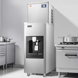 Kaupallinen jääpalakone 163 kg vuorokaudessa 80 kg säiliö kosketusnäytöllä itsepuhdistuksella