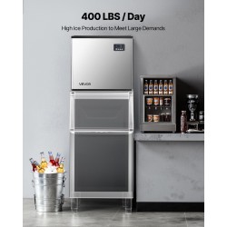 Kaupallinen jääpalakoneen yläosa ruostumattomasta teräksestä 181 kg vuorokaudessa 160 muottia