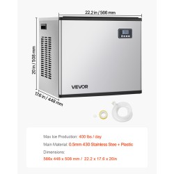 Jääpalakoneen yläosa ruostumaton teräs 181,4 kg/vrk 160 muottia ravintola baari hotelli