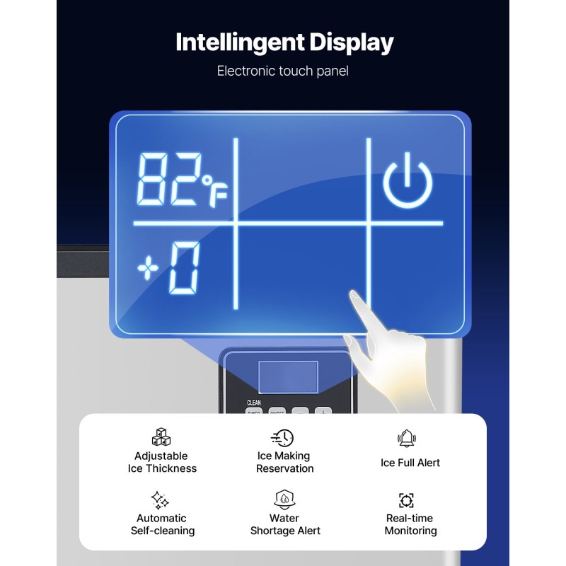Kaupallinen jääkone ruostumatonta terästä 249,5 kg/24h 136 kg säiliö baareihin kahviloihin ravintoloihin