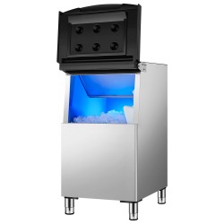 Jääsäiliö 113 4 kg ruostumaton teräs PP sisärakenne yksivaiheinen vedensuodatin säädettävät liukuestekumijalat