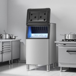 Kaupallinen jäävarastosäiliö 136 kg sinkitty teräs ja muovi säädettävillä liukumattomilla kumijaloilla ammattikäyttöön