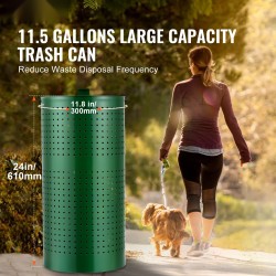 Koirankakkaroskis galvanoitua terästä 43 l ulkokäyttöön kannella 50 jätesäkkiä