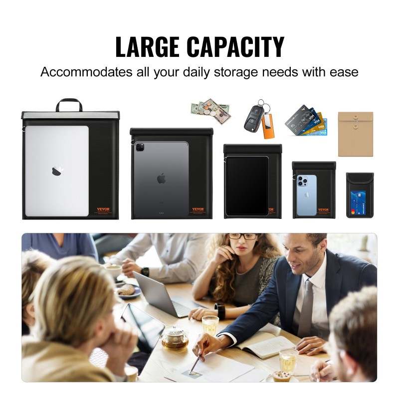 Faraday-pussisarja 4-osainen lasikuitu nikkeli kupari RFID-suoja kannettavalle tabletille puhelimelle