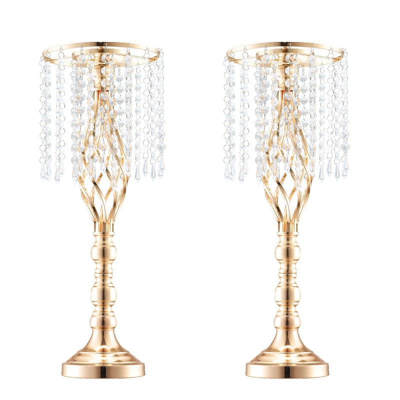 Metallinen kukkateline hiiliteräs 55 cm 2 kpl ranskalainen kulta häät juhlapöytä