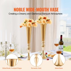 Metallinen maljakko hiiliteräs 56 cm 2 kpl ranskalainen kulta pöytäkoriste häihin