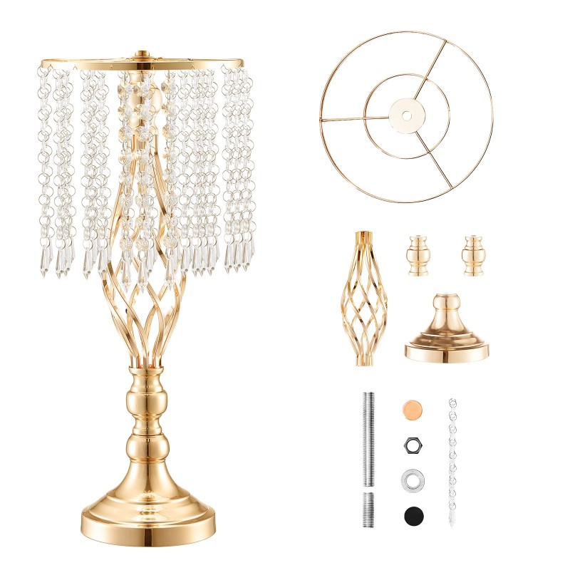 Hiiliteräksinen kukkateline 49 cm korkea ranskan kullanvärinen 12 kpl juhlapöytiin