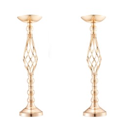 Hiiliteräksinen juhlamaljakko 58 cm 20 kpl kultainen pöytäkoriste