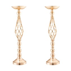 Hiiliteräksinen juhlamaljakko 58 cm 20 kpl kultainen pöytäkoriste