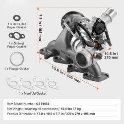 Turbokompressori pallografiittivalurauta 1.4L tiivistesarja ja solenoidiventtiili Cruze Sonic Trax Encore