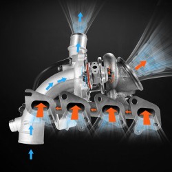 Turbokompressori pallografiittivalurauta 1.4L tiivistesarja ja solenoidiventtiili Cruze Sonic Trax Encore