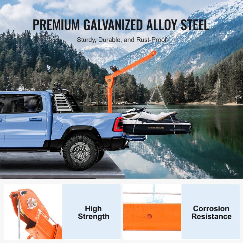 Pickup-auton lavanosturi seosteräs 499 kg 360 asteen kääntyvä sähkövinssi johdollinen ohjain