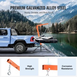 Hydraulinen lava-auton nosturi vetokoukkuun kiinnitettävä seosteräksinen 450 kg 360 asteen kääntyvä