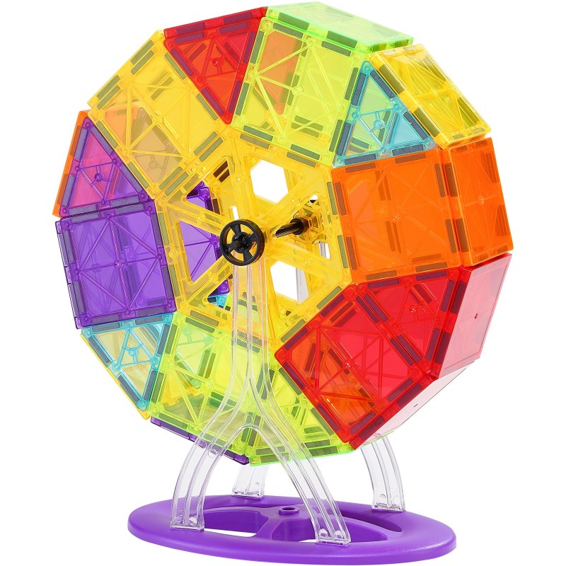 Magneettinen rakennuspalikkasetti 180 osaa ABS-muovia ja ferriittimagneetteja oranssi säilytyspussi