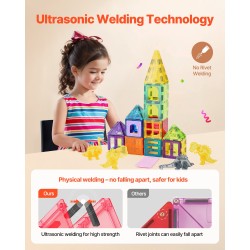 Magneettiset rakennuspalikat muovia viisikymmentäkuusi osaa neljä dinosaurusta yli kolme vuotta