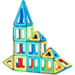 Magneettipalikkasetti ABS-muovia 62 osaa 60 magneettipalikkaa 2 pyörää 4-vuotiaille