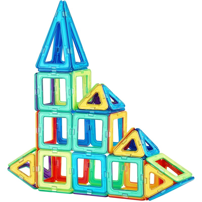 Magneettipalikkasetti ABS-muovia 62 osaa 60 magneettipalikkaa 2 pyörää 4-vuotiaille