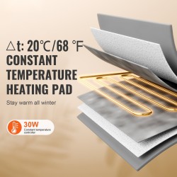 Lämmitettävä kissamökki ulkokäyttöön 600D Oxford-kangas vedenpitävä 30W säädettävä lämpötila taitettava