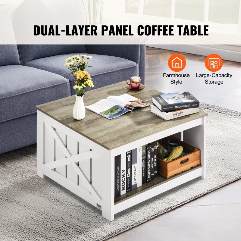 Sohvapöytä neliönmuotoinen 80x80 cm lastulevy ja massiivipuu avoin säilytyslokero harmaa-valkoinen