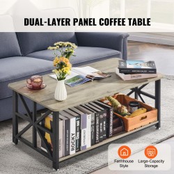 Sohvapöytä lastulevy metallirunko 1000x500x465 mm ruskea musta avoin hylly